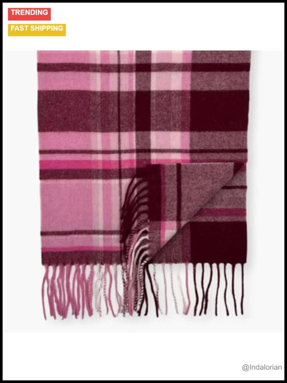 100% Australian Wool Lightweight Winter Plaid Scarf Unisex